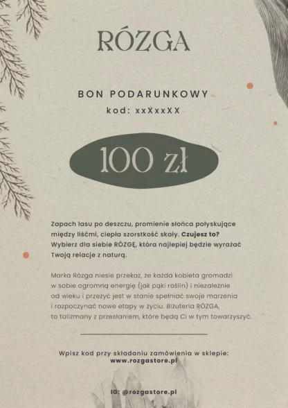 BON PODARUNKOWY 100 zł