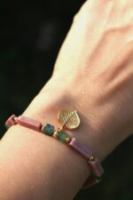 Bransoletka z kamieniami SZAŁWIA Z MALINĄ - obrazek 3