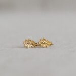 Pozłacane kolczyki LISTKI DĘBU