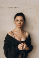 Srebrny komplet listki KLONU JAWORA - kolczyki sztyfty i naszyjnik - obrazek 6