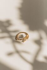 Pozłacany pierścionek gałązka DĘBU - obrazek 5