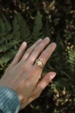 Pozłacany pierścionek gałązka KLONU JAWORA - obrazek 8