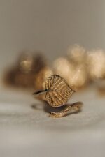 Pozłacany pierścionek gałązka LIPY - obrazek 5