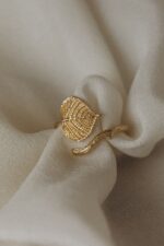 Pozłacany pierścionek gałązka LIPY - obrazek 10