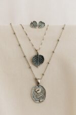 Srebrny komplet maxi LIPA – kolczyki sztyfty i naszyjniki - obrazek 5