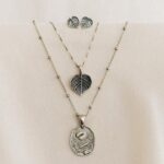 Srebrny komplet maxi LIPA – kolczyki sztyfty i naszyjniki